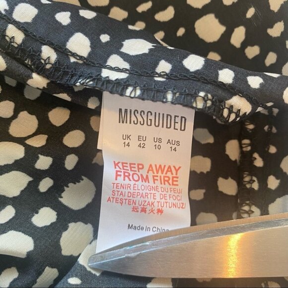 Black and White leopard print‎ front slit pencil skirt size 10 - Picture 8 of 11